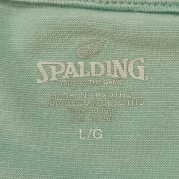 Spalding Ladies Size Large Light Green Short Sleeves V-neck Athletic Top - Picture 3 of 5